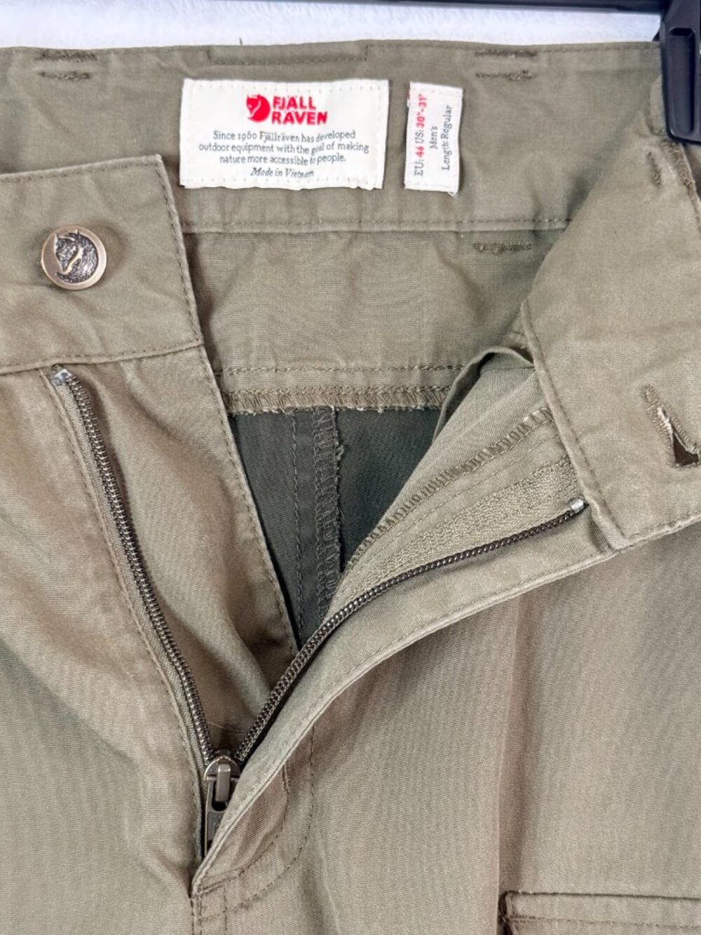 FJALLRAVEN G 1000 Ventilated Trousers Hike Trek Gorpcore Cargo Pants 30 Green - Picture 2 of 10